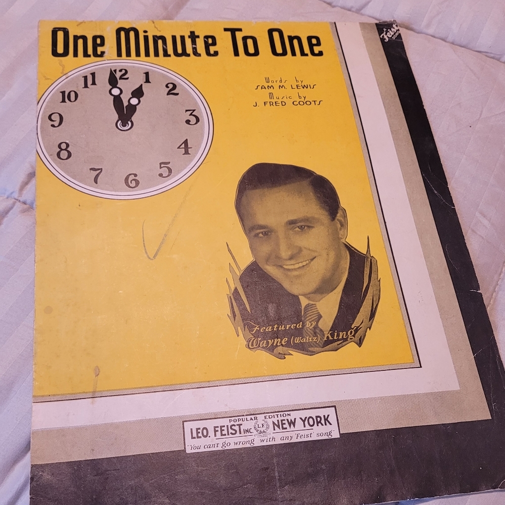 One Minute to One vintage Sheet Music